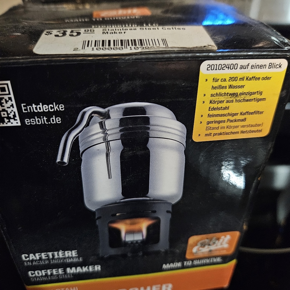Portable coffee maker for camping or hunting